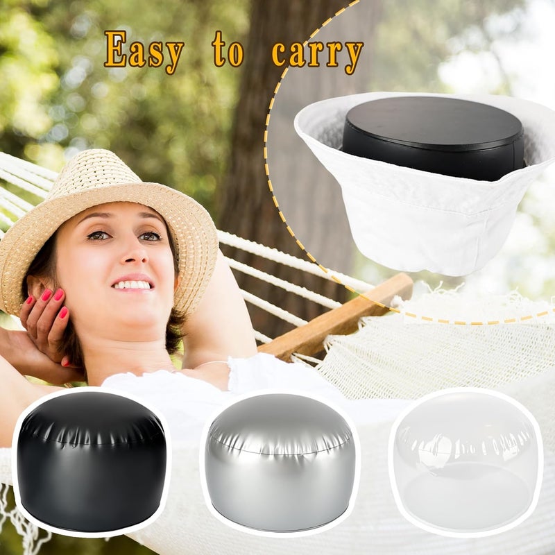 Skyebed 6 Pack Inflatable Hat Holder Round Portable Hat Display Caps Stand with Pump for Baseball Multiple Hats Wigs, 3 Color - Image 5